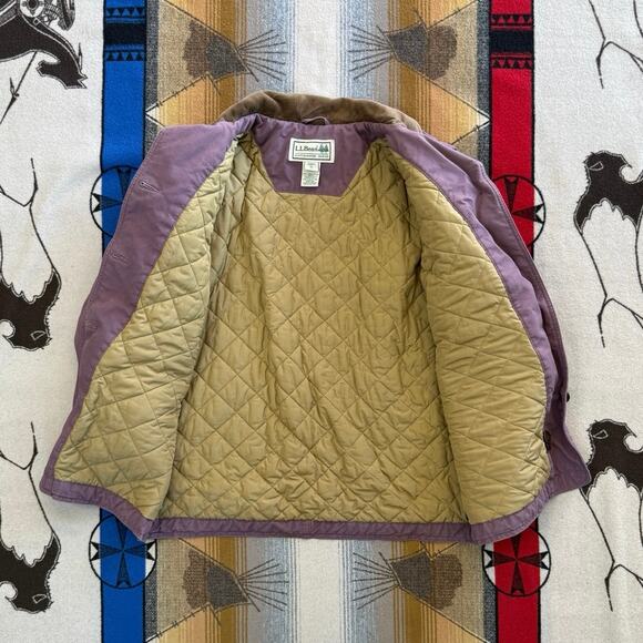 Vintage L.L. Bean Womens Barn Chore Coat Jacket Corduroy Purple XL Quilt Lined - Picture 3 of 11